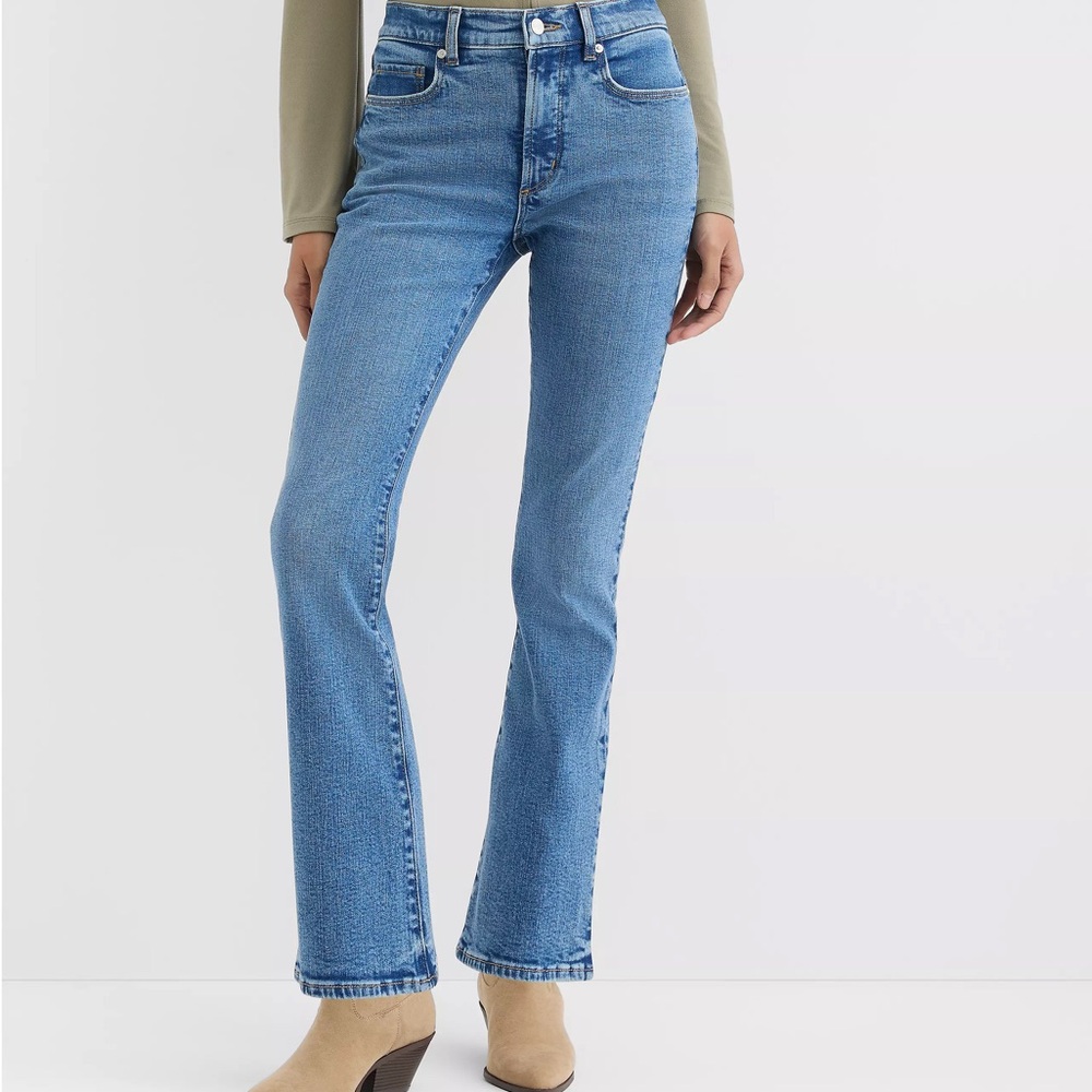 Loft Rivete Mid Rise Boot Jeans in Vintage Mid Wash